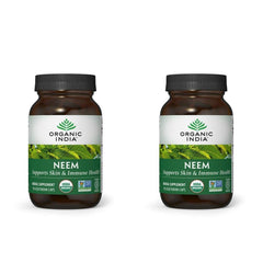 Organic India Neem capsules bottle showing skin wellness and immune support