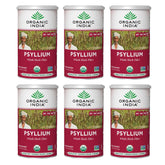 Organic India Psyllium powder canister promotes gentle elimination.