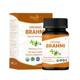 Organic Spree Brahmi tablets bottle for easy daily focus support