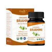 Organic Spree Brahmi tablets bottle for easy daily focus support