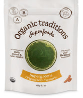 Organic Traditions Super Greens bottle for easy green drinks