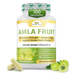 Organic Veda Amla capsules bottle front for daily immunity support.