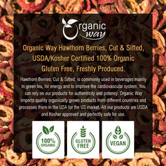 Organic Way Hawthorn Berries cut-sifted Albania origin with Kosher seal