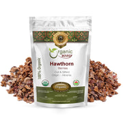 Organic Way Hawthorn Berries cut-sifted packaging for easy herbal tea infusions