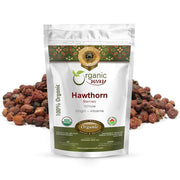 Organic Way Hawthorn Berries, whole color show a rich red hue for tea blends