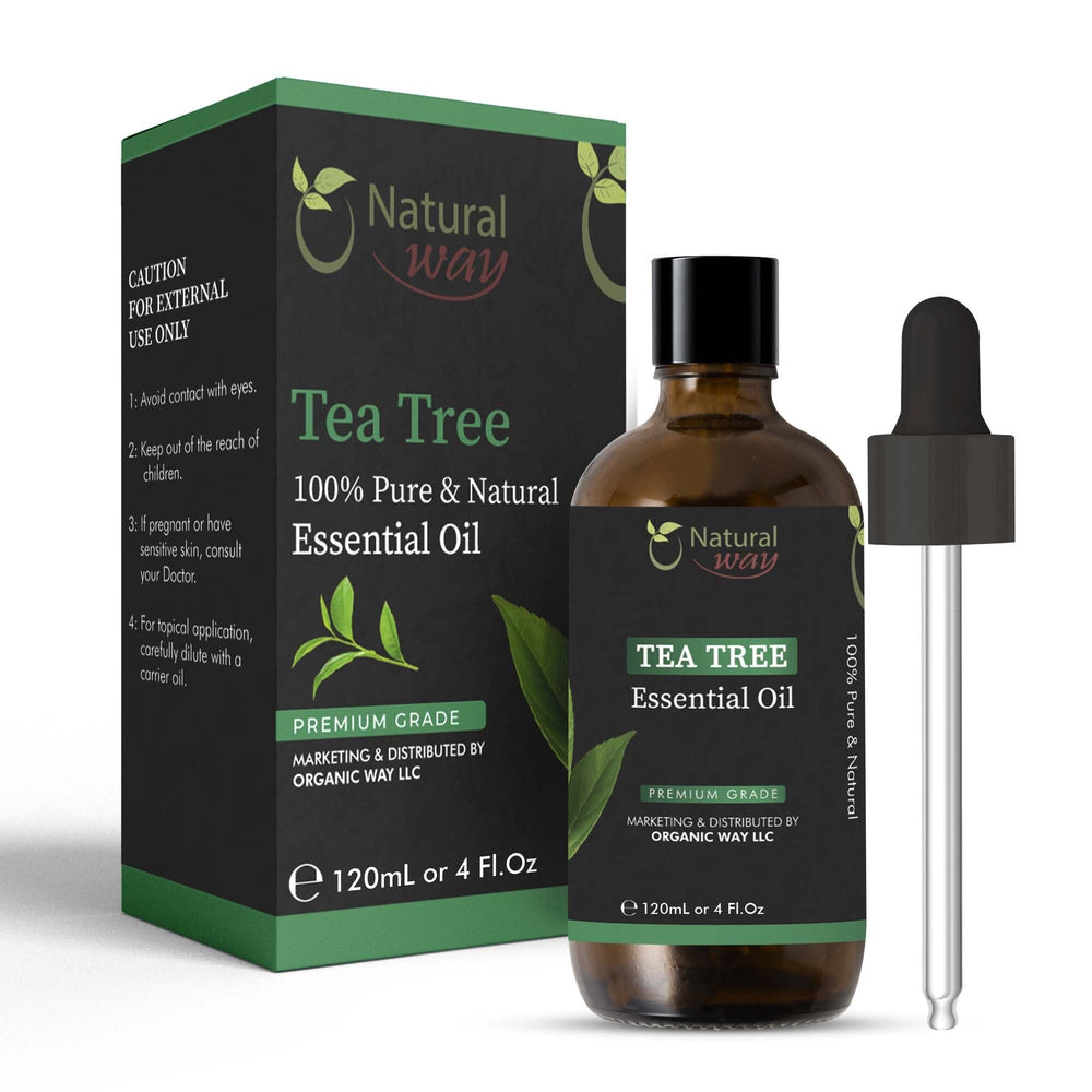 Organic Way Tea Tree Oil bottle for versatile aromatherapy and diffusion.