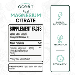 Organics Ocean chelated magnesium capsules close-up highlighting rapid absorption.