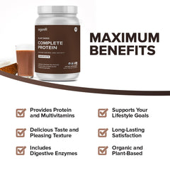 Organifi Complete Protein Chocolate shake with almond milk, convenient meal option.
