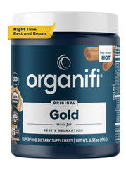 Organifi Gold package front view for a soothing nighttime ritual and relaxation