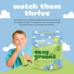 Organifi Kids Easy Greens scoop for quick, measured nutrient boosts.