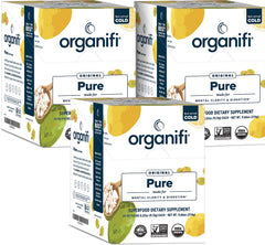 Organifi Pure Smart Packs Lemon front view showing convenient sachets for daily focus.