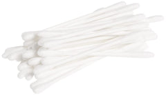 Close-up of Organyc cotton swabs highlighting soft texture and durable fibers.