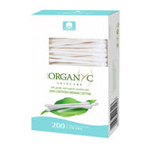 Organyc packaging shows white cotton swabs for gentle skincare routines.