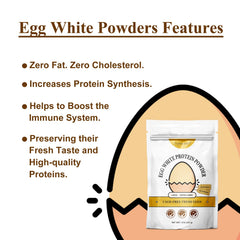 Orgnisulmte egg white powder being poured into a measuring cup for recipes