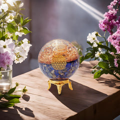 Memory-boosting lapis lazuli ball aids study sessions and quick recall.