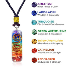 Orgonite Crystal Seven Chakra Pendant wearable detail supports personal energy balance