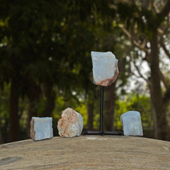 Orgonite Crystals Aquarius Angelite rough stone detail promoting calm focus