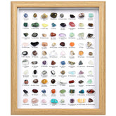 Orientrea 80pcs crystal collection on a wooden frame for a calm, decorative display.