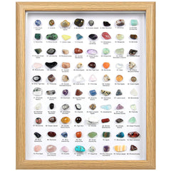 Orientrea 80pcs crystal collection on a wooden frame for a calm, decorative display.
