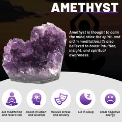 Orientrea amethyst heart with natural wire-wrapped design for rituals.