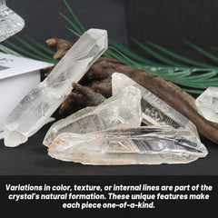 Orientrea rough clear quartz point for Reiki and chakra balancing.