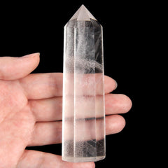 Orientrea Clear Quartz Wand closeup with six-facet tip highlighting calm rituals