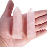 Orientrea Rose Quartz Wand Set 1 – smooth faceted wands for heart chakra focus and relaxation.