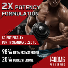 Orisilico label closeup shows 98% Beta Ecdysterone and 20% Turkesterone