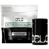 Orlo Prenatal DHA bottle close-up highlighting mercury-free algae oil for expectant moms