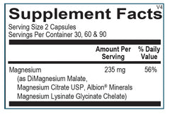 Ortho Molecular Reacted Magnesium capsules closeup highlighting highly absorbed forms.