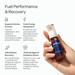 Orthomol Sport label detail showing German quality and trusted ingredients