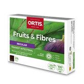 Ortis Fruits and Fibres Regular 24 cubes pack shot highlights convenient chew format for daily use.
