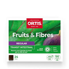 Ortis Fruits and Fibres Regular 24 cubes close-up shows textured surface and natural fiber content.