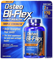 Osteo Bi-Flex Triple Strength bottle with 170 caplets, easy daily intake.
