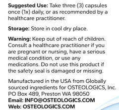 OSTEOLOGICS D3-K2 capsules ensuring vitamin synergy for bone health