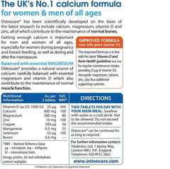 Osteocare vitamin D3 500IU label highlighting immune-support nutrients