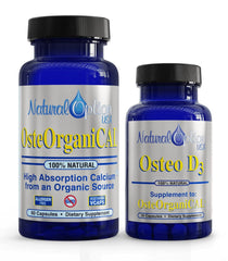 OsteOrganiCAL Osteo D3 softgels packshot shows vitamin D3 for potential bone vitality.