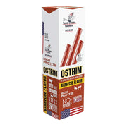 Ostrim BBQ beef-ostrich jerky pack-10, ten sticks ready to snack.