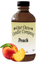 Our Own Candle Company peach diffuser oil 2oz bottle for long-lasting home fragrance