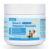 Ourea Renal K bottle showing potassium gluconate for steady electrolyte balance in pets