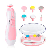OUREPOCA baby nail file electric with LED light for safe newborn grooming.