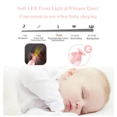 OUREPOCA whisper-quiet motor enables night-time trimming without waking baby.