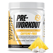 Outwork Non-Stim Pre Workout pineapple-coconut scoop boosts focus.