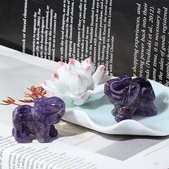 Ouubuuy amethyst elephant travel companion for mindful moments.