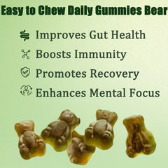Oviaapo Greens Gummies being poured to highlight texture and color