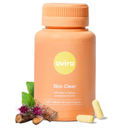 Ovira Skin Clear with ZINCBRIGHT bottle on a clean surface for skin support