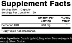 Close-up of Oxify Berberine capsules showing the 500 mg dose.