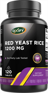 Oxify Red Yeast Rice bottle front, a convenient daily wellness companion.
