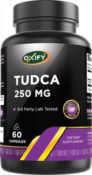 Oxify TUDCA 250 mg bottle front view for easy daily use.