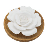 OYWOBET handmade rose ceramic diffuser on pallet for a calming desk scent